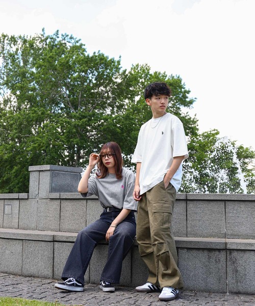 U.S. POLO ASSN.（ユーエスポロアッスン）の「【U.S. POLO ASSN.】 25SS新色追加 ワンポイント ロゴ刺繍 ビッグシルエット 半袖 Tシャツ（Tシャツ/カットソー・メンズ・ホワイト/ネイビー/グレー/ダークグリーン/ライラック/ブラック/ブルー・MEDIUM/LARGE/X-LARGE）」の20枚目の写真