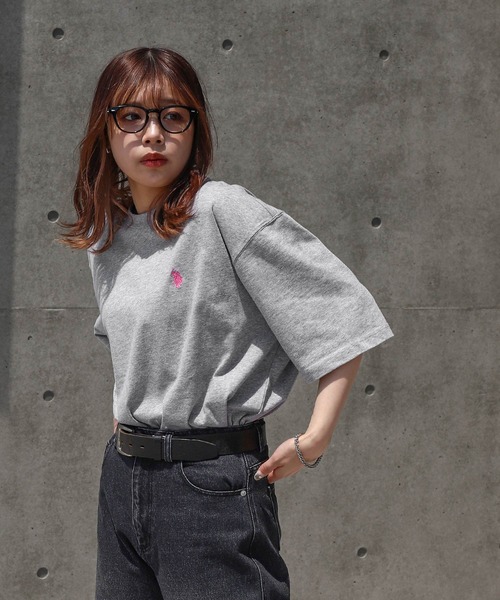 U.S. POLO ASSN.（ユーエスポロアッスン）の「【U.S. POLO ASSN.】 25SS新色追加 ワンポイント ロゴ刺繍 ビッグシルエット 半袖 Tシャツ（Tシャツ/カットソー・メンズ・ホワイト/ネイビー/グレー/ダークグリーン/ライラック/ブラック/ブルー・MEDIUM/LARGE/X-LARGE）」の22枚目の写真