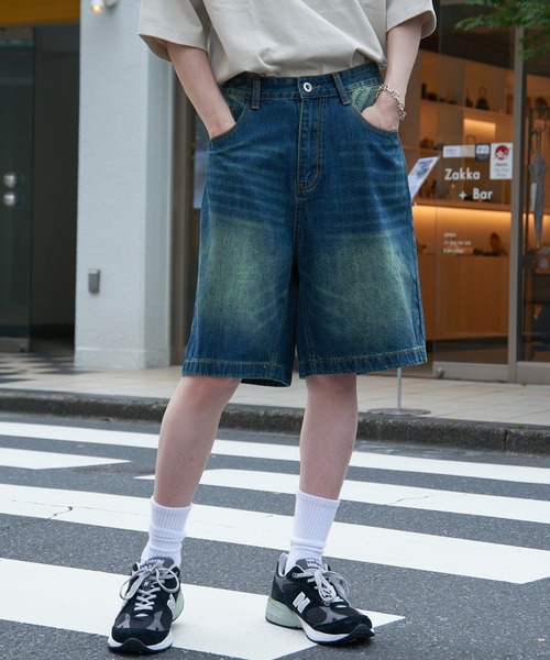LAGUA GEM | FRONT POINT ハーフデニム (ストレート ) |SHEL