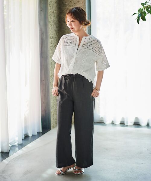 le.coeur blanc(ルクールブラン)の「カットワークレースドルマンブラウス(シャツ/ブラウス・レディース・ブラック/ホワイト/マスタード・38)」の18枚目の写真