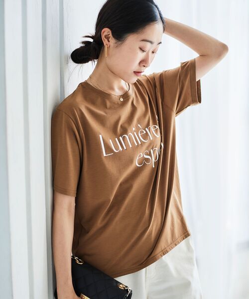 le.coeur blanc（ルクールブラン）の「Lumiere d' espoir.ロゴTシャツ（Tシャツ/カットソー・レディース・グレー/モカ・38）」の13枚目の写真