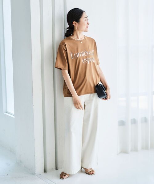 le.coeur blanc（ルクールブラン）の「Lumiere d' espoir.ロゴTシャツ（Tシャツ/カットソー・レディース・グレー/モカ・38）」の12枚目の写真