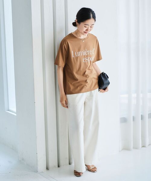 le.coeur blanc（ルクールブラン）の「Lumiere d' espoir.ロゴTシャツ（Tシャツ/カットソー・レディース・グレー/モカ・38）」の3枚目の写真