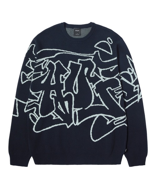 HUF（ハフ）の「OUTLINES CREWNECK SWEATER  / HUF ハフ コットン セーター 長袖（ニット/セーター・メンズ・ネイビー/ブラウン系その他・SMALL/XX-LARGE/X-LARGE/LARGE/MEDIUM）」の16枚目の写真