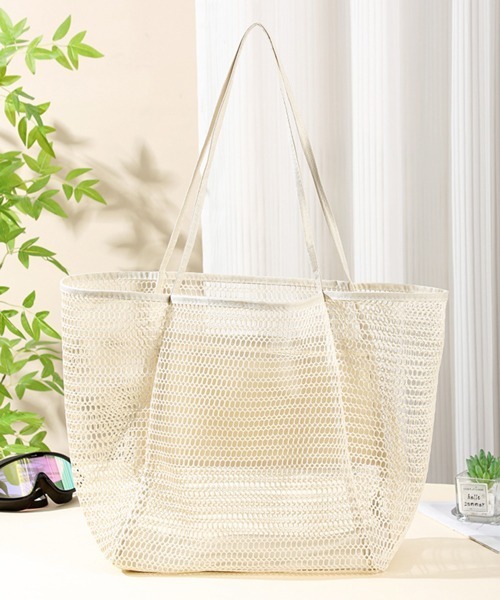 セール】Pochi Pouch/大容量 メッシュ バッグ トラベル ビーチ トート