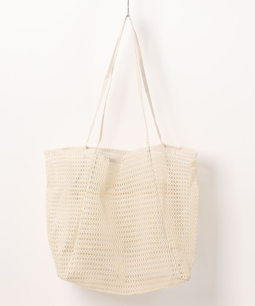 Pochi Pouch（ポチポーチ）の「Pochi Pouch/大容量 メッシュ バッグ トラベル ビーチ トートバッグ（トートバッグ・レディース・ブラック/アイボリー/ベージュ・FREE）」の16枚目の写真
