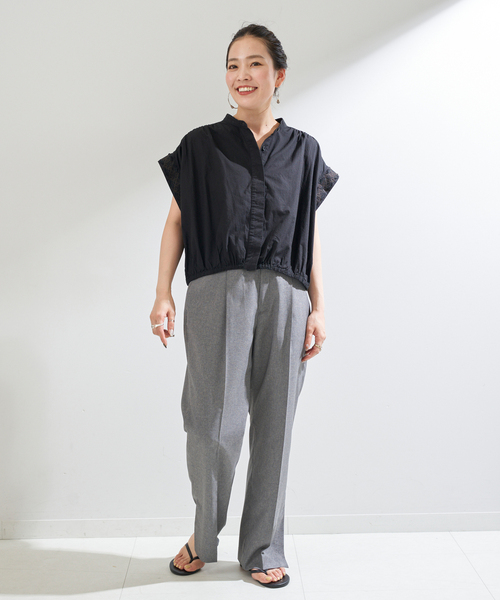 B.C STOCK(ベーセーストック)の「【一部WEB限定カラー】袖刺繍ブラウス(シャツ/ブラウス・レディース・ブラック/ホワイト/ピンク系その他・FREE)」の4枚目の写真
