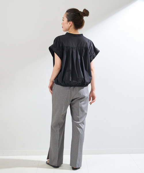 B.C STOCK(ベーセーストック)の「【一部WEB限定カラー】袖刺繍ブラウス(シャツ/ブラウス・レディース・ブラック/ホワイト/ピンク系その他・FREE)」の7枚目の写真
