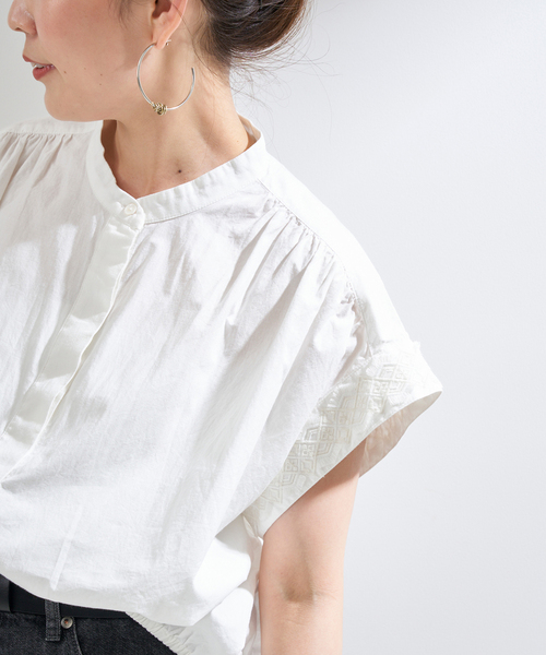 B.C STOCK(ベーセーストック)の「【一部WEB限定カラー】袖刺繍ブラウス(シャツ/ブラウス・レディース・ブラック/ホワイト/ピンク系その他・FREE)」の20枚目の写真