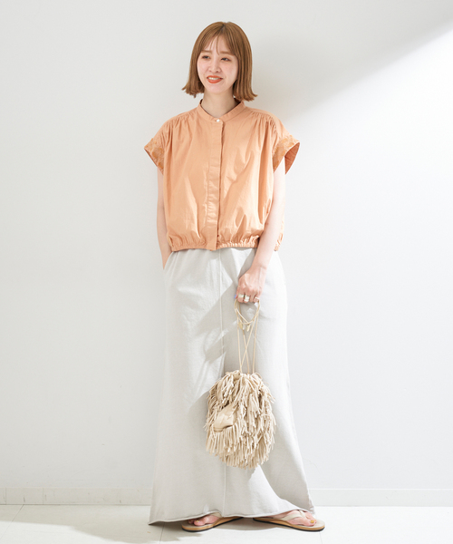 セール】【一部WEB限定カラー】袖刺繍ブラウス（シャツ/ブラウス