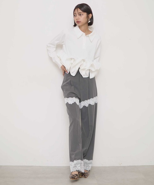 フリルヘムスキッパーシャツ（シャツ/ブラウス）｜VIOLETTA