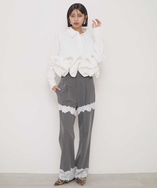 violetta フリルヘムスキッパーシャツ フリルヘムスキッパーシャツ（シャツ/ブラウス）｜VIOLETTA