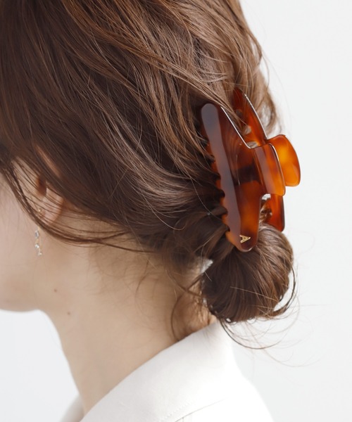 ANEMONE（アネモネ）の「フランス製マーブルバンス[L]（バレッタ/ヘアクリップ・レディース・ベージュ/マルチ/キャメル/ホワイト・FREE）」の3枚目の写真