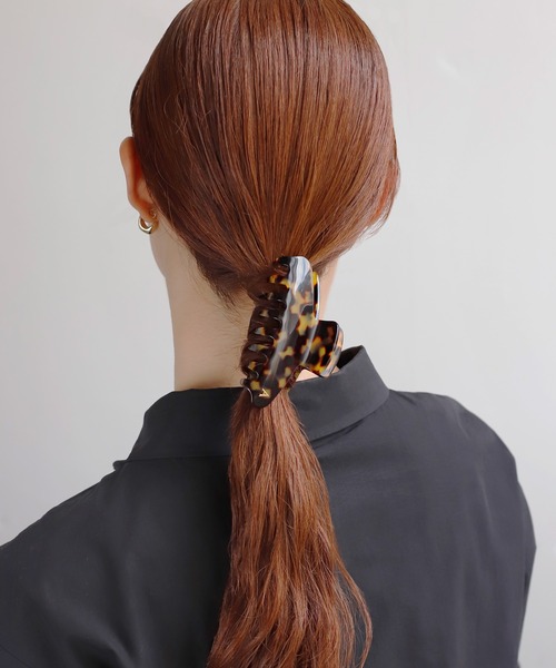 ANEMONE（アネモネ）の「フランス製マーブルバンス[L]（バレッタ/ヘアクリップ・レディース・ベージュ/マルチ/キャメル/ホワイト・FREE）」の4枚目の写真