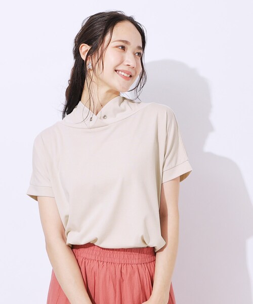 DRESKIP（ドレスキップ）の「◆【高レビュー/UV】さらりと大人カジュアルな装いに 抜け襟Tシャツ（Tシャツ/カットソー・レディース・ブラック/カーキ/ライトベージュ/イエロー/オフホワイト/グリーン・02/03/04）」の20枚目の写真