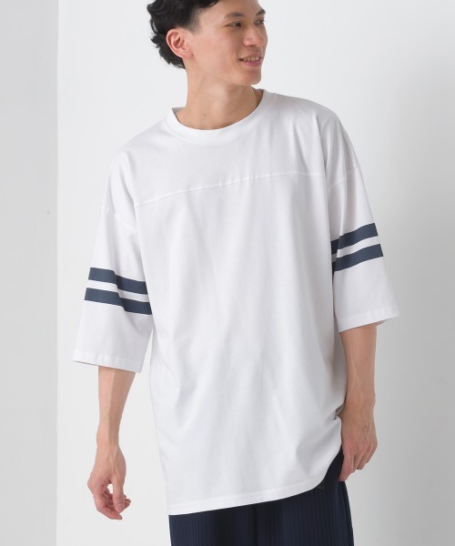 OMNES（オムネス）の「ユニセックス　バイオポリウォッシュ6分袖フットボールTシャツ（Tシャツ/カットソー・レディース・ブラック系その他/ブラック/ホワイト系その他/グレー/ブルー系その他/ホワイト/ネイビー/グレー系その他・LARGE/MEDIUM）」の16枚目の写真