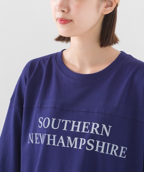 OMNES（オムネス）の「ユニセックス　バイオポリウォッシュ6分袖フットボールTシャツ（Tシャツ/カットソー・レディース・ブラック系その他/ブラック/ホワイト系その他/グレー/ブルー系その他/ホワイト/ネイビー/グレー系その他・LARGE/MEDIUM）」の9枚目の写真