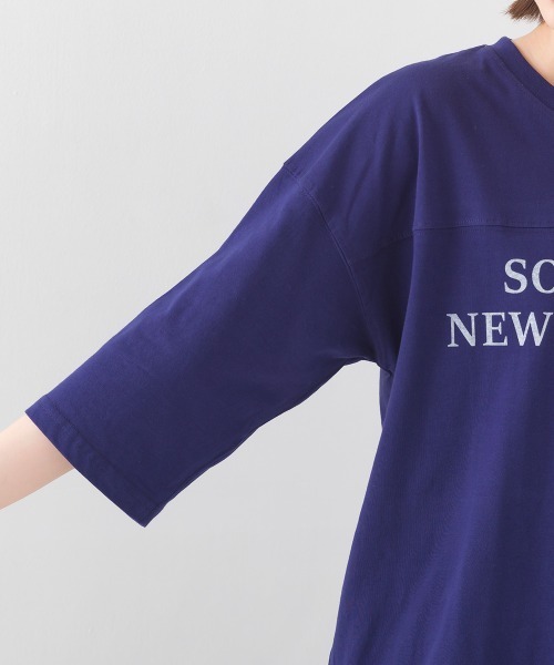 OMNES（オムネス）の「ユニセックス　バイオポリウォッシュ6分袖フットボールTシャツ（Tシャツ/カットソー・レディース・ブラック系その他/ブラック/ホワイト系その他/グレー/ブルー系その他/ホワイト/ネイビー/グレー系その他・LARGE/MEDIUM）」の11枚目の写真