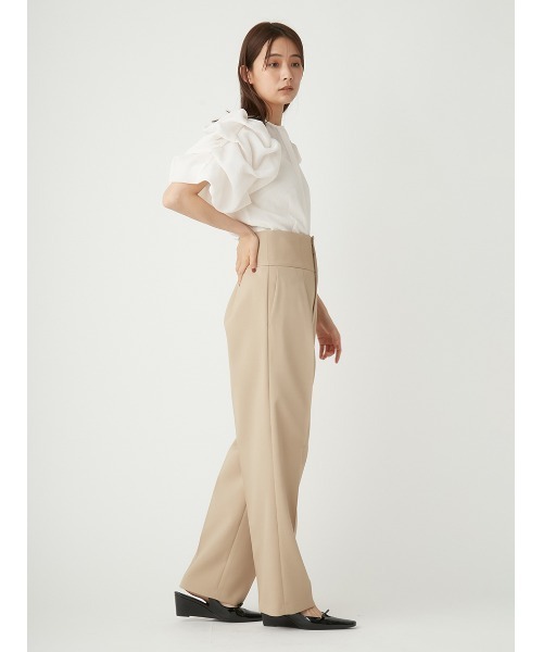 FRAY I.D（フレイアイディー）の「ドライクロスハイウエストパンツ（スラックス・レディース・レッド/ブラック/ベージュ・0/1）」の15枚目の写真