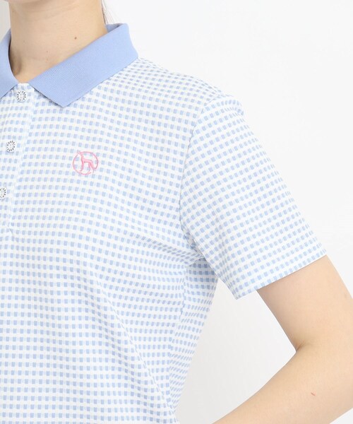 【セール】ブロックチェックデザイン 半袖ポロシャツ（ポロシャツ）｜adabat（アダバット）