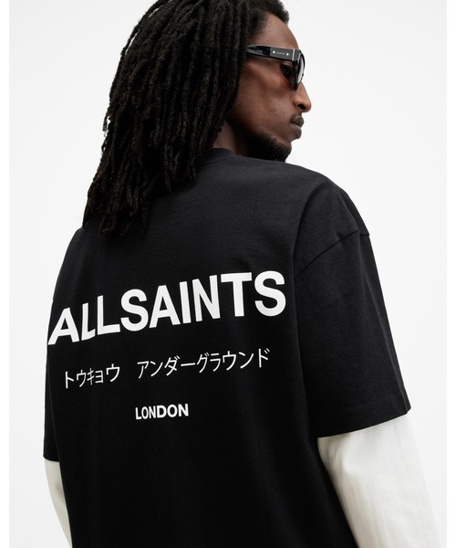 ALLSAINTS(オールセインツ)の「UNDERGROUND OVERSIZED CREW NECK T-SHIRT | アンダーグラウンド オーバーサイズ クルー ネック Tシャツ(Tシャツ/カットソー・メンズ・ブラック・XS/S/L/XL/M)」の2枚目の写真