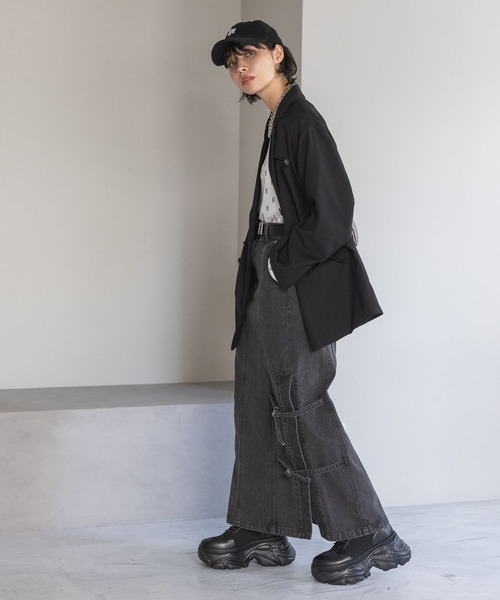 PAGEBOY（ページボーイ）の「カットアウトジャケット（テーラードジャケット・レディース・グレー/ブラック/ブラウン・FREE）」の5枚目の写真