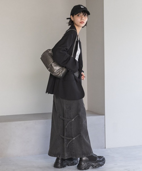 PAGEBOY（ページボーイ）の「カットアウトジャケット（テーラードジャケット・レディース・グレー/ブラック/ブラウン・FREE）」の6枚目の写真