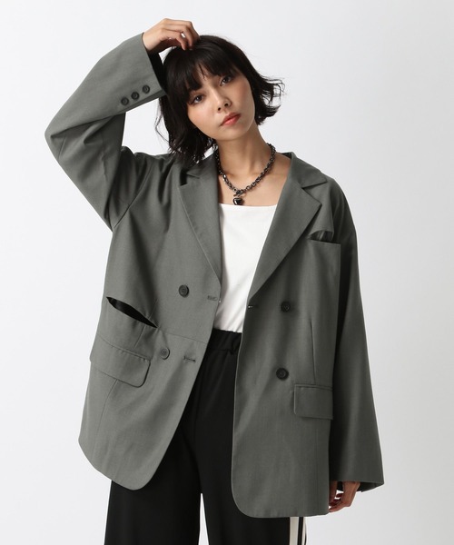 PAGEBOY（ページボーイ）の「カットアウトジャケット（テーラードジャケット・レディース・グレー/ブラック/ブラウン・FREE）」の14枚目の写真