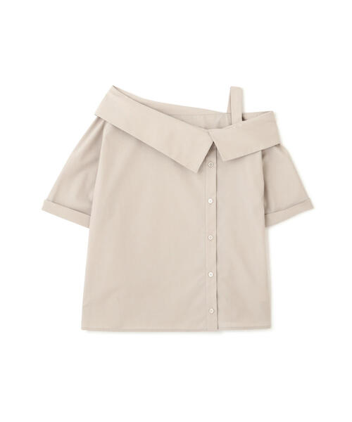 PROPORTION BODY DRESSING（プロポーションボディドレッシング）の「アシンメトリー５分袖シャツブラウス / 1214210505（シャツ/ブラウス・レディース・グレー/ベージュ系その他/レッド・FREE）」の6枚目の写真