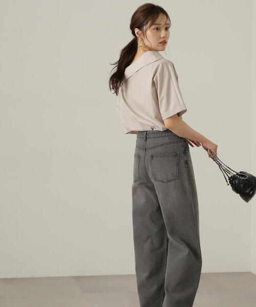 PROPORTION BODY DRESSING（プロポーションボディドレッシング）の「アシンメトリー５分袖シャツブラウス / 1214210505（シャツ/ブラウス・レディース・グレー/ベージュ系その他/レッド・FREE）」の8枚目の写真