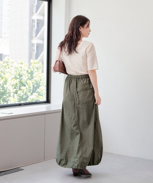 Kastane(カスタネ)の「【2サイズ展開】オーバーダイパラシュートスカート(スカート・レディース・チャコールグレー/カーキ・0/1)」の19枚目の写真