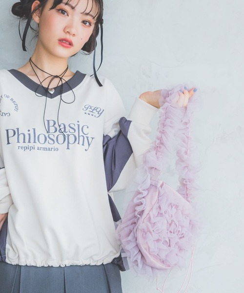 repipi armario（レピピ アルマリオ）の「フリフリチュールショルダー（ショルダーバッグ・キッズ・ホワイト/ピンク/ブラック・FREE）」の3枚目の写真