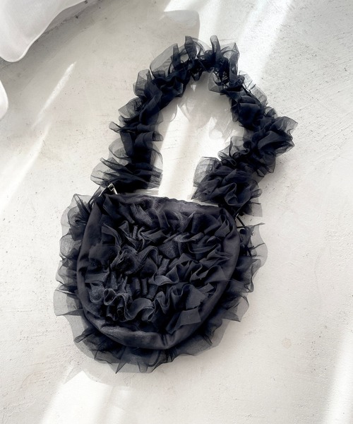 repipi armario（レピピ アルマリオ）の「フリフリチュールショルダー（ショルダーバッグ・キッズ・ホワイト/ピンク/ブラック・FREE）」の2枚目の写真