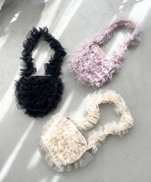 repipi armario（レピピ アルマリオ）の「フリフリチュールショルダー（ショルダーバッグ・キッズ・ホワイト/ピンク/ブラック・FREE）」の7枚目の写真