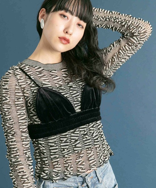 KBF（ケイビーエフ）の「ベロアコンパクトブラ（その他トップス・レディース・ブラック系その他/ブラウン系その他/ブラック・ONE）」の6枚目の写真