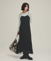 【eL】Lace Patchwork Tight One-piece/147524