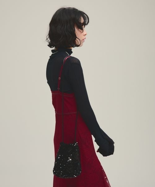 eL(エル)の「【eL】Lace Patchwork Tight One-piece/147524(ワンピース・レディース・ブラック/アイボリー/レッド・FREE)」の8枚目の写真