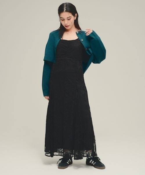 eL(エル)の「【eL】Lace Patchwork Tight One-piece/147524(ワンピース・レディース・ブラック/アイボリー/レッド・FREE)」の6枚目の写真