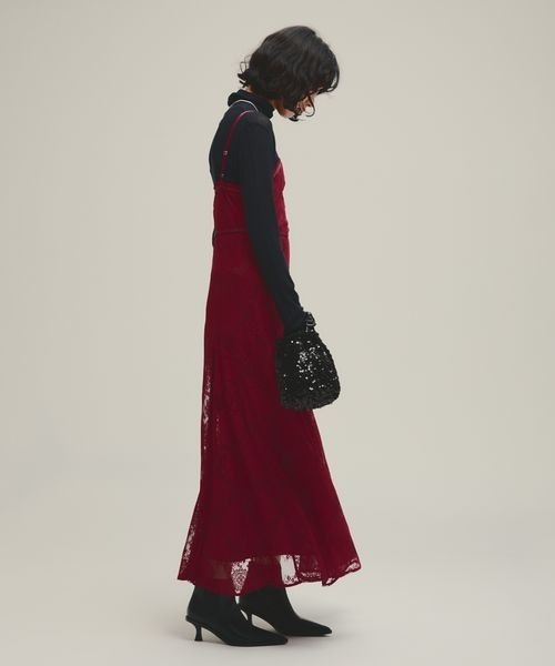 eL(エル)の「【eL】Lace Patchwork Tight One-piece/147524(ワンピース・レディース・ブラック/アイボリー/レッド・FREE)」の10枚目の写真