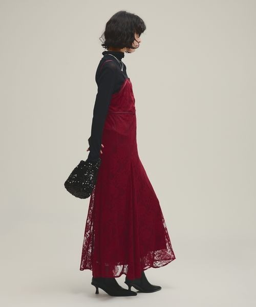 eL(エル)の「【eL】Lace Patchwork Tight One-piece/147524(ワンピース・レディース・ブラック/アイボリー/レッド・FREE)」の12枚目の写真