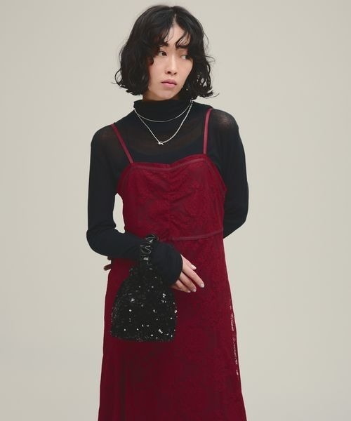 eL(エル)の「【eL】Lace Patchwork Tight One-piece/147524(ワンピース・レディース・ブラック/アイボリー/レッド・FREE)」の13枚目の写真