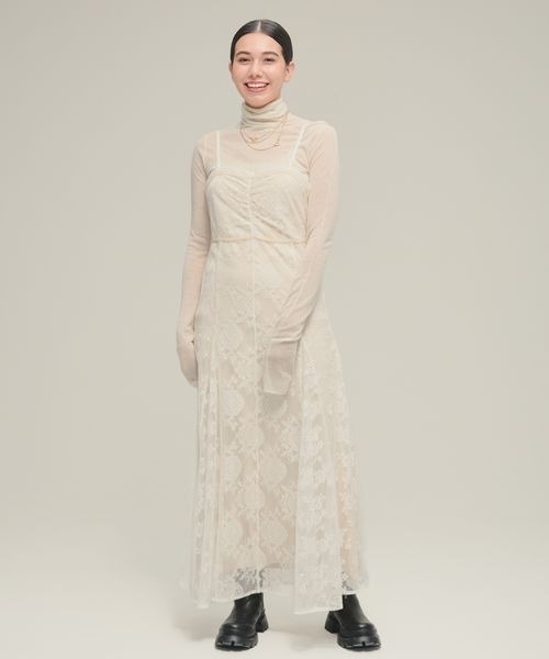 eL(エル)の「【eL】Lace Patchwork Tight One-piece/147524(ワンピース・レディース・ブラック/アイボリー/レッド・FREE)」の16枚目の写真