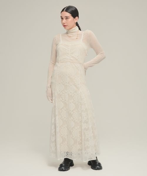 eL(エル)の「【eL】Lace Patchwork Tight One-piece/147524(ワンピース・レディース・ブラック/アイボリー/レッド・FREE)」の17枚目の写真