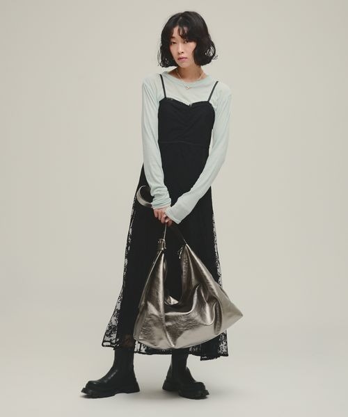 eL(エル)の「【eL】Lace Patchwork Tight One-piece/147524(ワンピース・レディース・ブラック/アイボリー/レッド・FREE)」の21枚目の写真