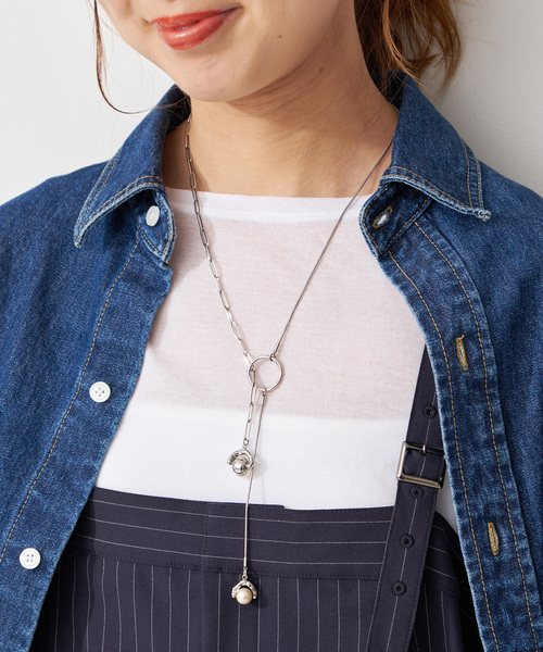 Spick & Span(スピックアンドスパン)の「ADER Bijoux / アデル ビジュー VAGUE chain raliet(ネックレス・レディース・シルバー・FREE)」の1枚目の写真