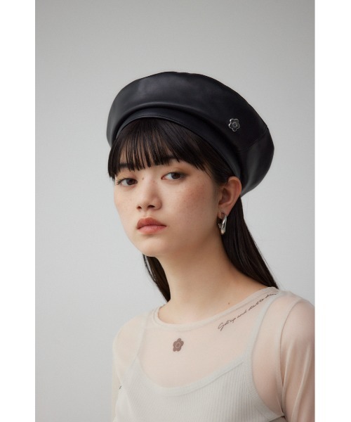 AZUL by moussy（アズールバイマウジー）の「MARY QUANT×AZUL　フェイクレザーベレー（ハンチング/ベレー帽・レディース・ブラック・FREE）」の12枚目の写真