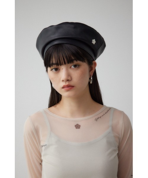 AZUL by moussy（アズールバイマウジー）の「MARY QUANT×AZUL　フェイクレザーベレー（ハンチング/ベレー帽・レディース・ブラック・FREE）」の11枚目の写真