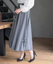 サイドリボンバルーンロングスカート