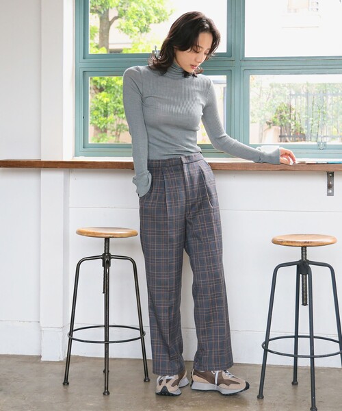 B:MING by BEAMS（ビーミングバイビームス）の「チェック柄 パンツ（S～M）（その他パンツ・レディース・ブラウン/グレー・MEDIUM/SMALL）」の3枚目の写真