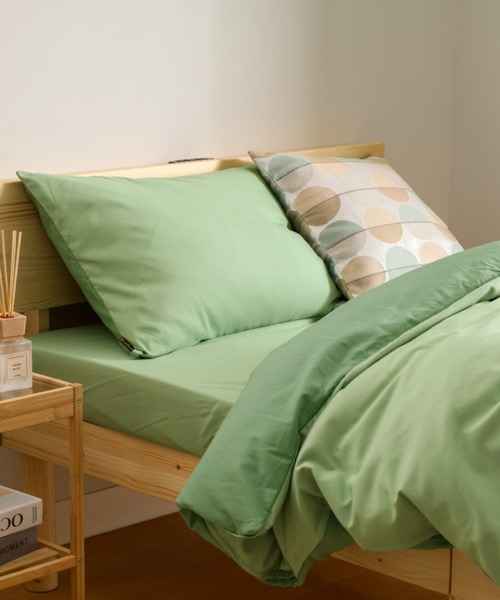 バイカラー カラフル 防ダニ ベッドカバー 枕カバー 寝具 4点セット / ダブル（寝具）｜iellio（イエリオ）